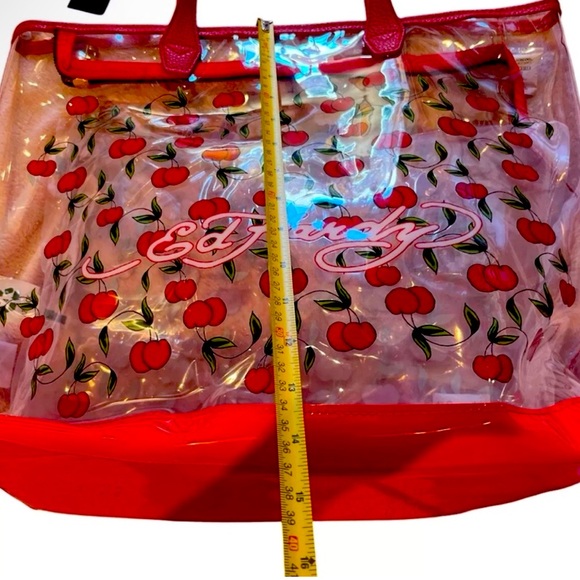 ED HARDY CHERRY LARGE CLEAR TOTE NWT - Picture 7 of 10